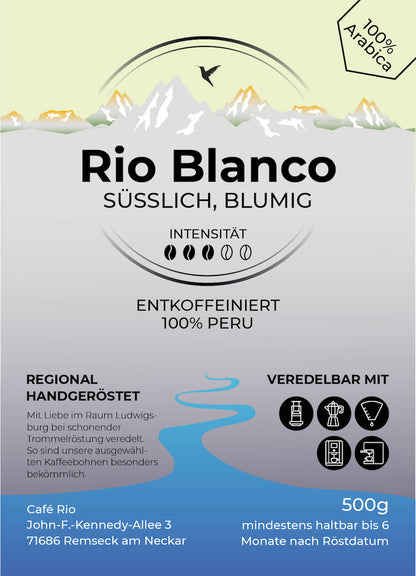 Rio Blanco Kaffeebohnen Entkoffeiniert